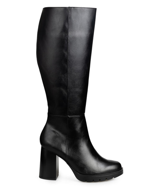 Bota Negra Larga Tacón Cuadrado 18603